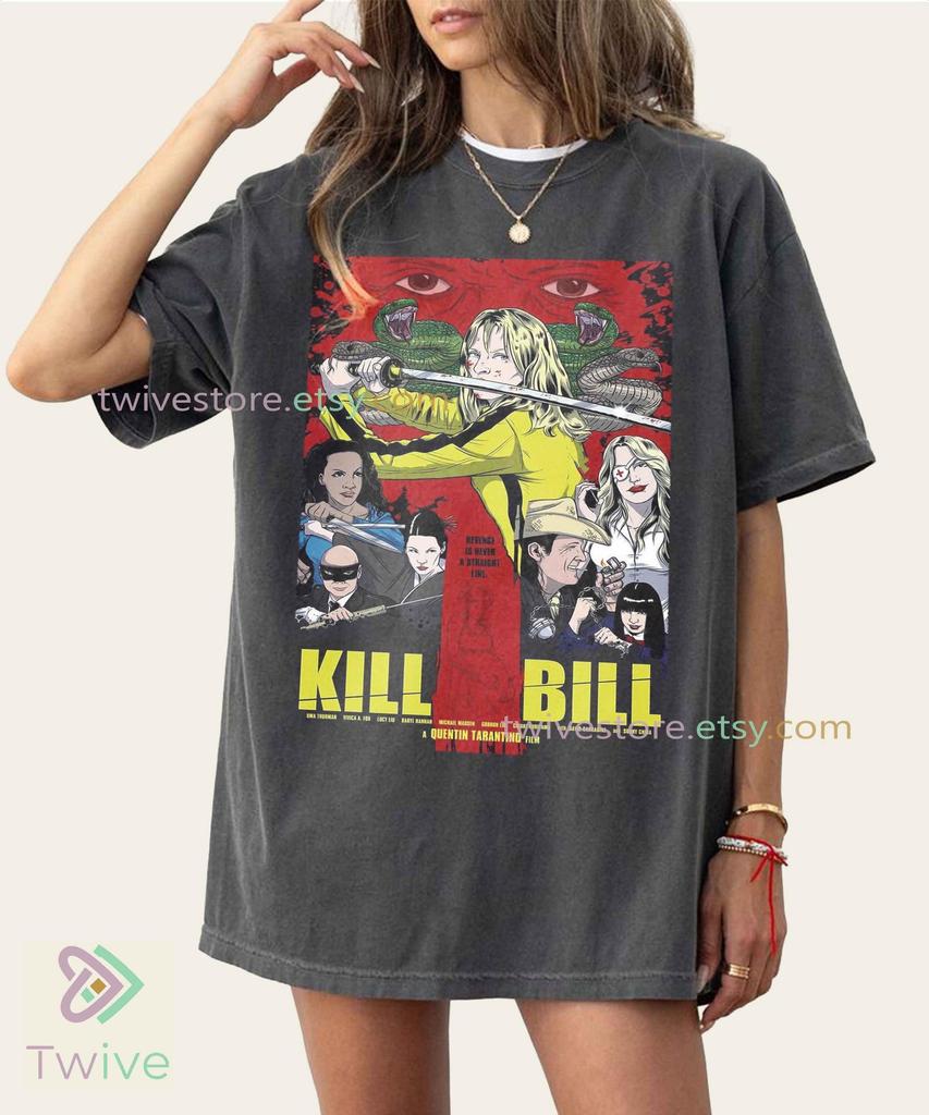 Kill Bill Comfort Colors Shirt, Quentin Tarantino Fan Merch T-Shirt, Vintage Filmgeschenk, Klassisches Retro Kampfsport Y2K Style T-Shirt