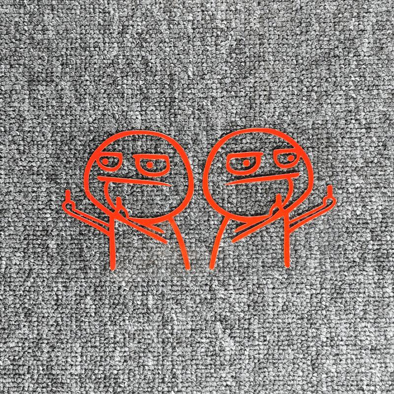 2 STÜCKE Autoaufkleber Mittelfinger Spott Lustige JDM Laser Reflektierende Dekoration Für Kofferraum Windschutzscheibe Stoßstange Motorrad Helm D25