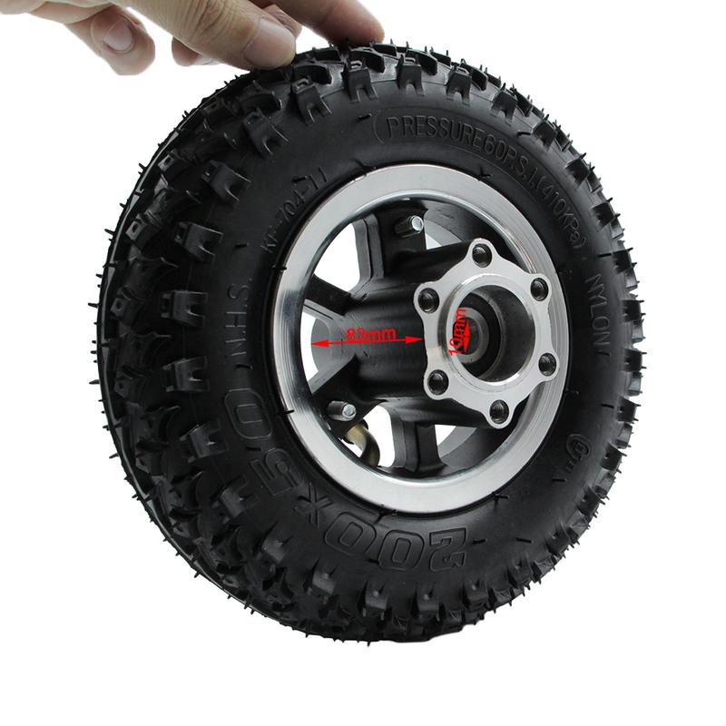 8 inch Pneumatic Wheel 200x50 Tire Inner Tube With 6 Holes Alloy Hub 10mm Bearing Diameter for Electric Scooter E-bike Parts