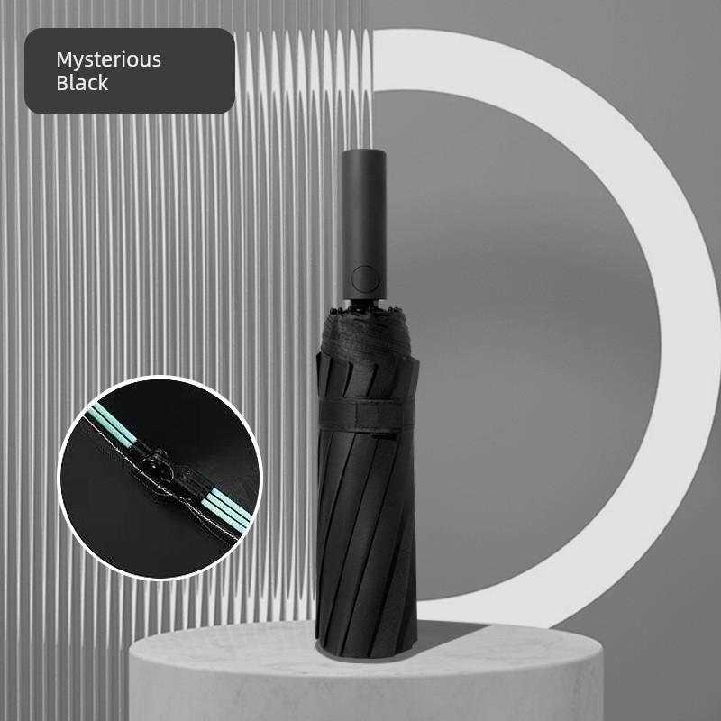 One-Touch Automatic Electric Umbrella, Dual-Purpose for Sun and Rain, Large Folding Windproof Umbrella with Black Coating for Sun Protection