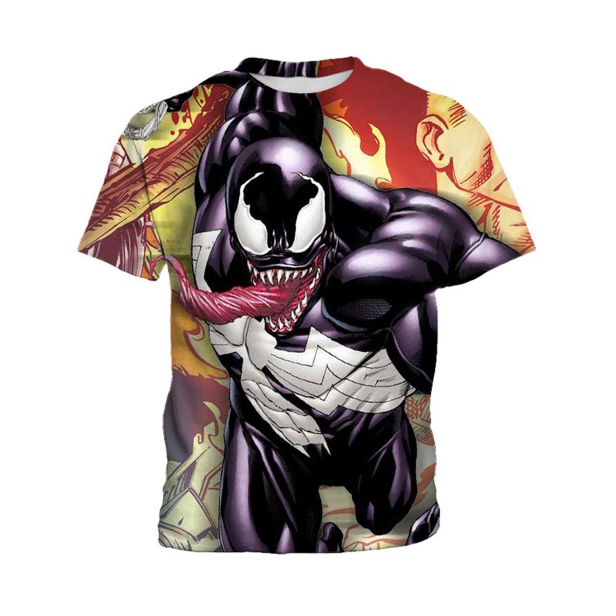 

Summer new style men s T-shirt with 3D Marvel Venom print - stylish, casual and fashionable short-sleeved shirt for street wear XS