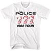 The Police 1982 Tour Blanc Adulte Unisexe Cadeau Fans T-shirt Coton B336
