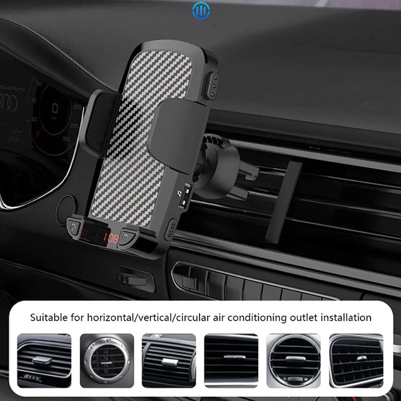 FM Transmitter Car Bluetooth 5.0 Handsfree Car Kit AUX Audio Receiver Play Phone Holder Car MP3 Player Car Accessories