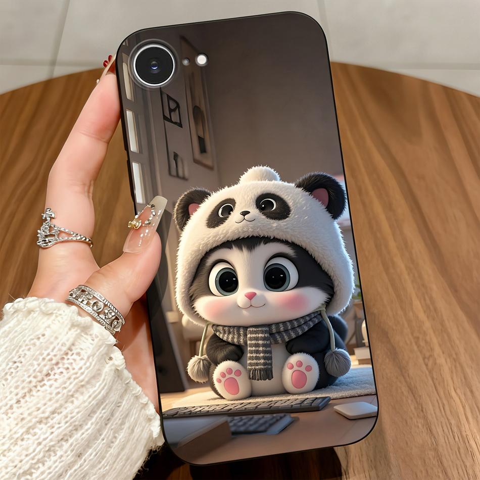 

Cute Panda Soft Matte Silicone Case For iPhone 16E 17E Back Covers Soft Silicone Anti Slip Phone Cover For iPhone SE 2026 Matte Silicone&iPhone17e