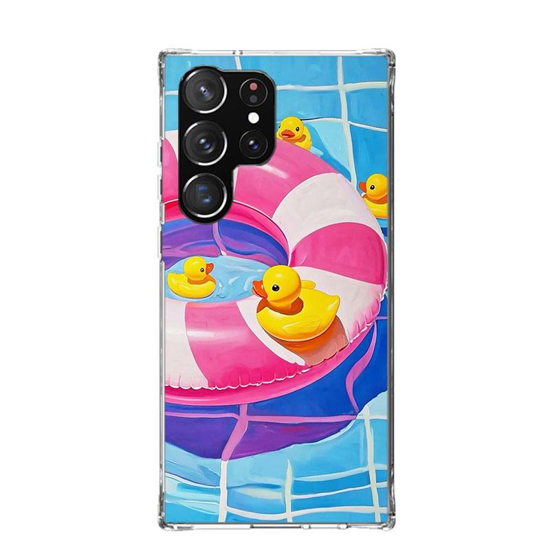 Rubber Ducks Swimming Pool Phone Case For Samsung Galaxy S26 S25 Edge S24 S23 FE S22 Ultra S21 Plus S20 + Fundas Cover Coque Gal
