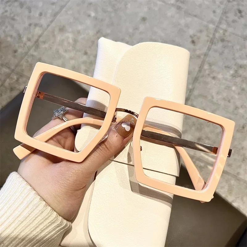 

Ретро Оптические очки с диоптриями минус Толстая оправа Квадратные Очки от близорукости с защитой от синего света Оверсайз оправа Очки -1.0