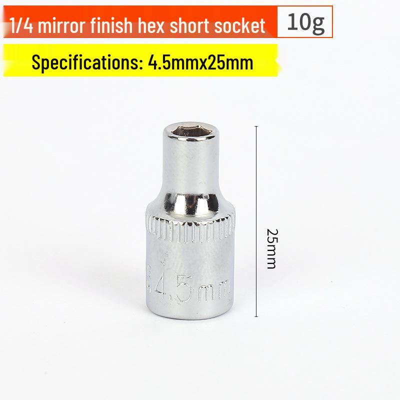 1/4" Chrom-Vanadium-Stahl Sechskant-Steckschlüsselsatz mit verlängertem Schlüssel und Sechskantkopf