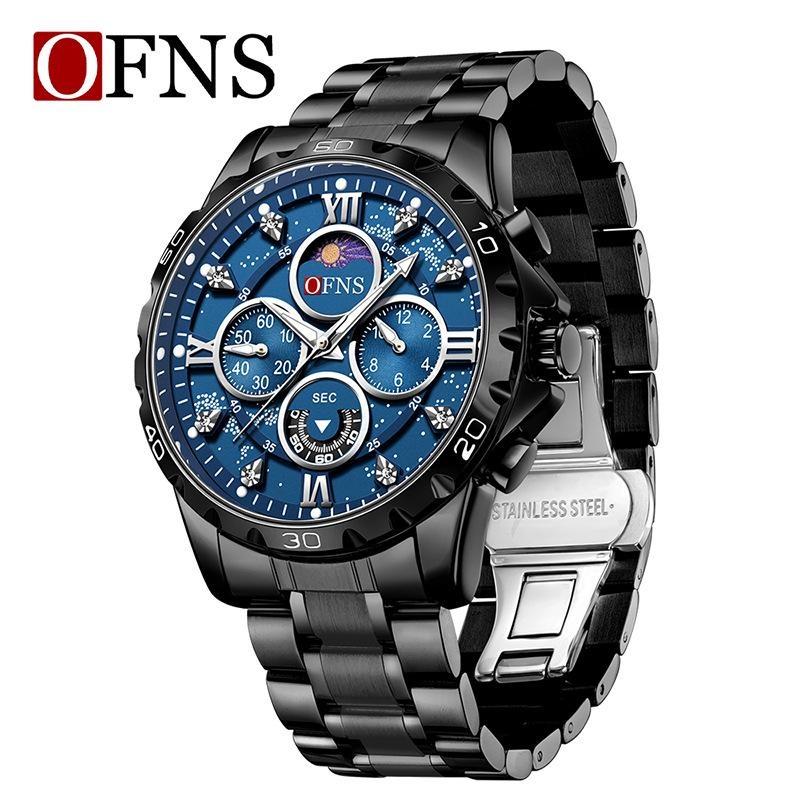 Luxury Watches For Men Chronograph Stainless Steel Man Wristwatch Waterproof Luminous Sport Military Men's Quartz Watch