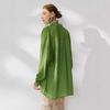 Spring new women's casual contrasting color button ultra-loose long-sleeved cardigan shirt UWH