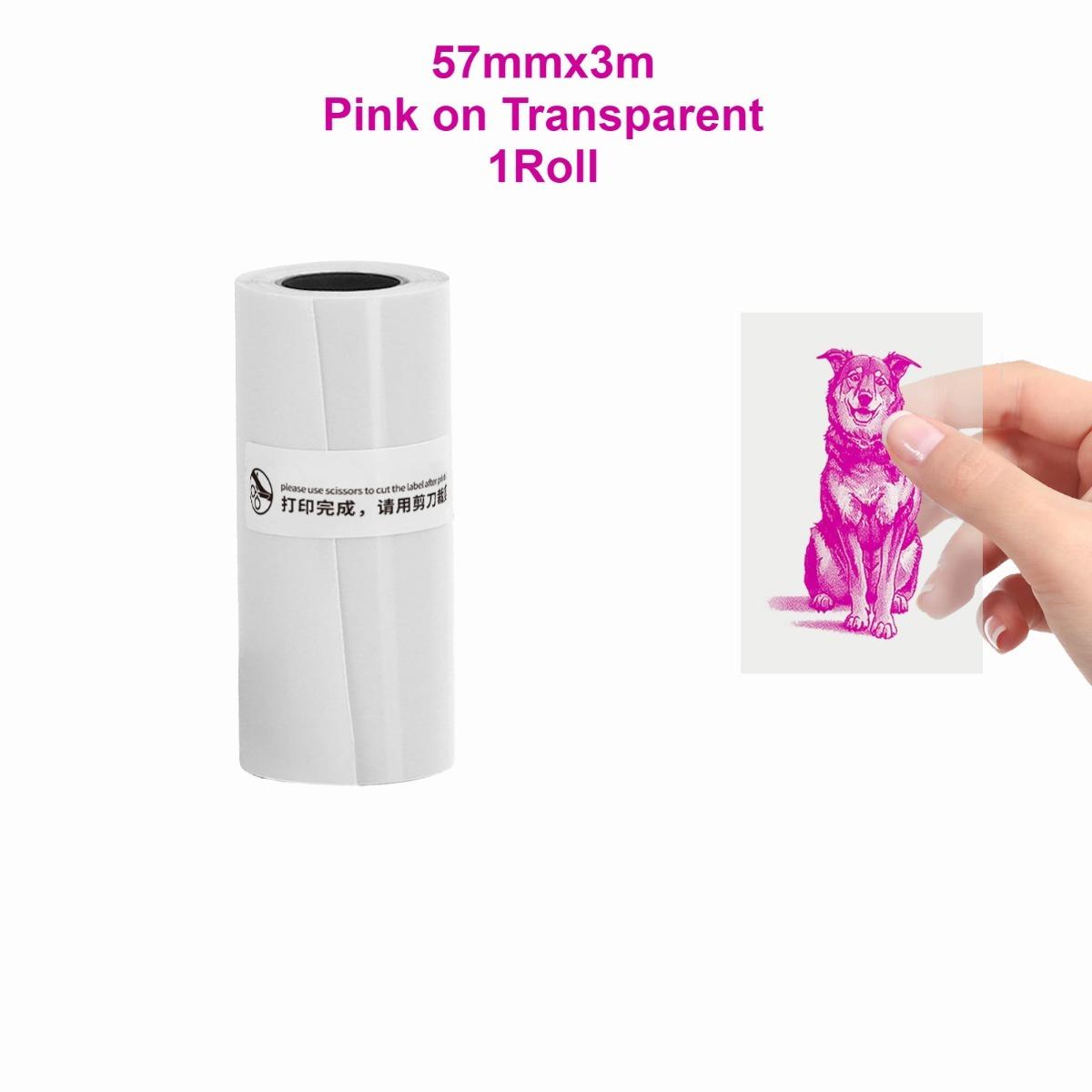 

1/2/3/5PCSMini Printer Paper Transparent Thermal Sticker Paper Self-adhesive Printer Paper Printer For Photos Notes 5.7 x 2.5cm