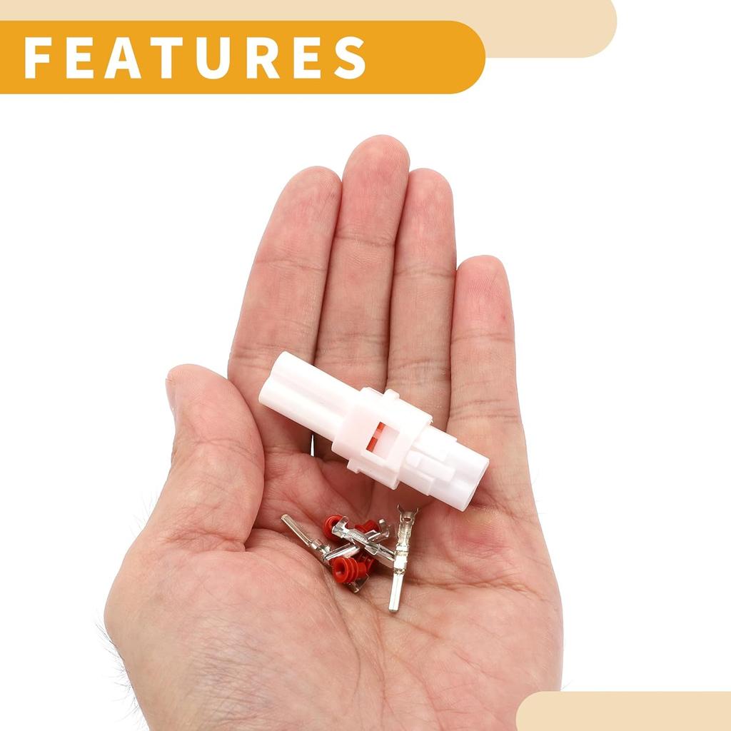 2 Pin Fog Light Connector Plug - Car Male Female Wire Terminal Connector - for Yamaha Plastic White - 1 Set