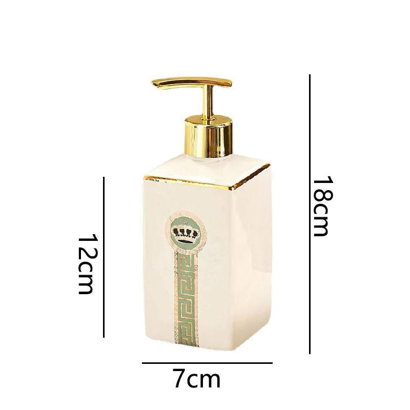 Ceramic Press Type Shampoo Bottle Gold Stroke Hand Soap Bottle Toilet Shower Gel Lotion Container Kitchen Soap Pump Dispenser