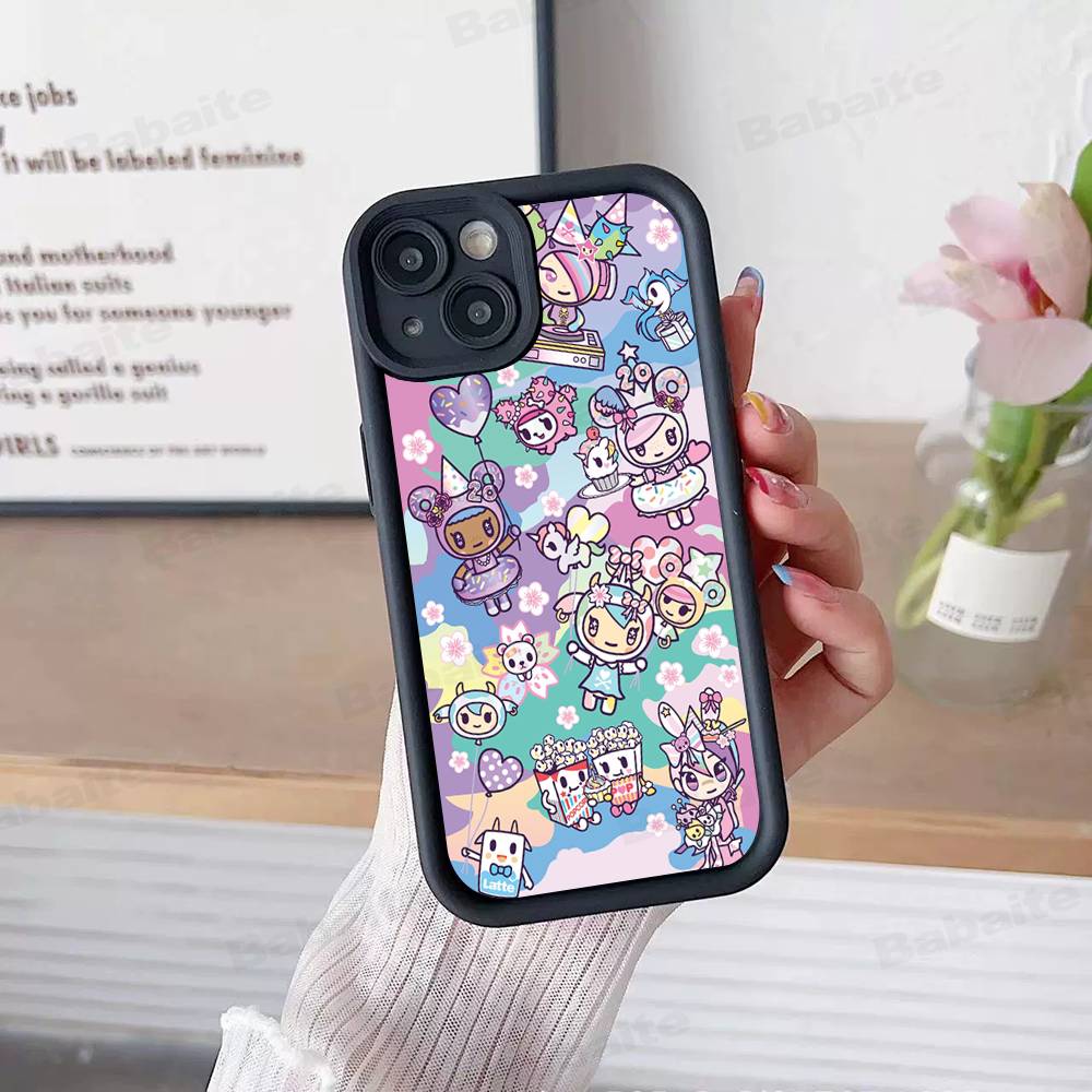 Japan Tokidoki For IPhone 17 Pro Max 16 15 14 13 12 11 Plus Black Soft Phone Cover