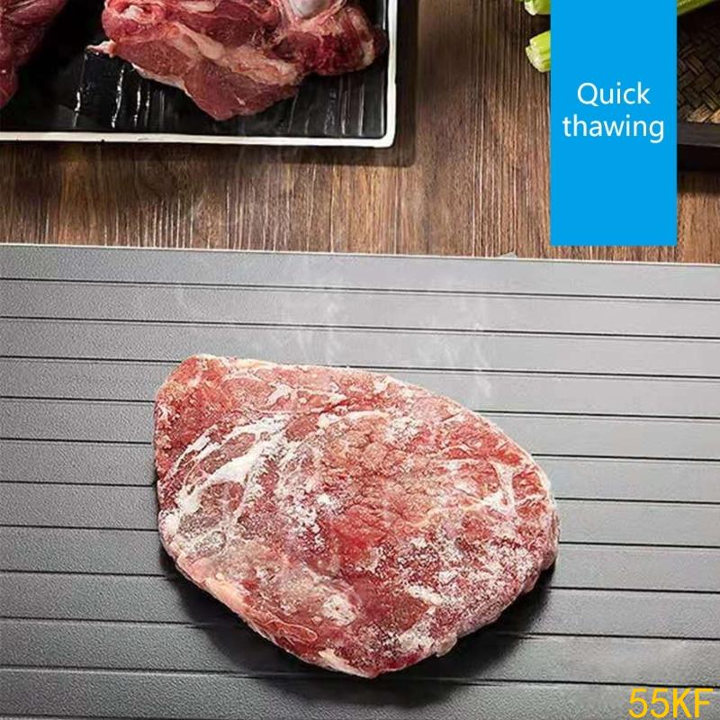 55KF Aluminum Thawing Tray For Frozens Fish Beef Pork Chicken Rapid Thawing Plate Fast Defrosting Board Kitchen Tool