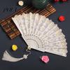 Flower Patterned Fan Retro Lace Folding Portable Lightweight Chinese Dance Handheld Cherry Blossom Compact Travel Pattern Elegant Women's with Tassel