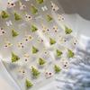 Xmas Tree Nail Stickers Embossed Nail Art Self-Adhesive Decals For Manicure Christmas Party Charm Nail Ornaments