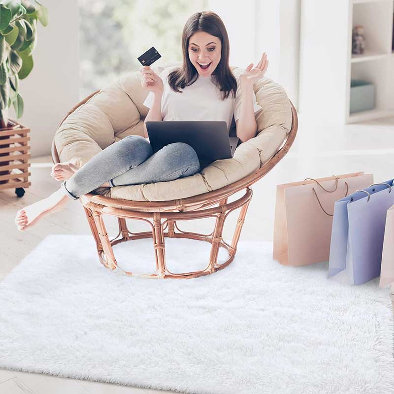 Dywan Shag do Salonu Jedwab Wełna Dywan Dom Sypialnia Łóżko Mata na Całą Podłogę Nordycka Sofa Mata Antypoślizgowa Prosty Styl Pluszowa Poduszka