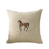 Embroidery Throw Pillow Cover Vintage Horse Pattern Light Luxury Sofa Cushion Waist Cover Simple Decorative Pillowcase