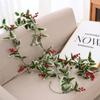 Red Berries Christmas Garland 2M Artificial Greenery Garland  Holiday Fireplace Mantel Table Decor