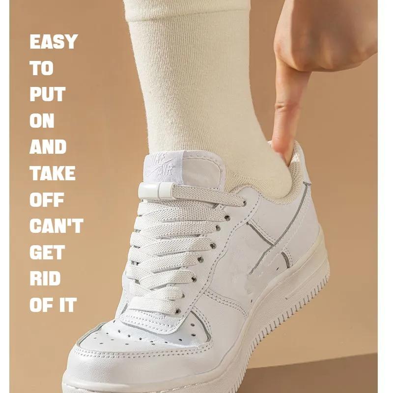 1Pair Magnetic Lock Shoelaces without Ties Flat Elastic Laces Sneakers Boots No Tie Shoelace Rubber Bands for Shoes Accessories