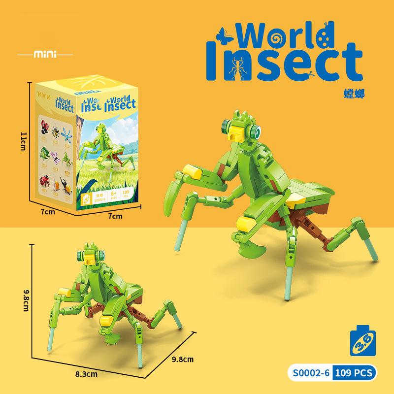Sada figurek hmyzu a zvířat Mini stavebnice Hračka k sestavení 3D konstruktor Mikro kostičky Hračka pro děti Chlapce 9 až 12 let Dárek