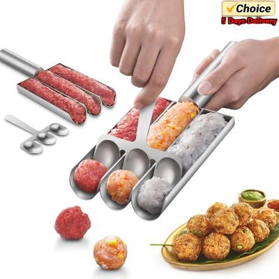 304 Stainless Steel Meatball Scoop Maker Meatball Shape Ball Maker Fish Ball Meatball Mold Shrimp Slider Croquette Mold Tool