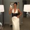 European Style 2025 Summer Women's Deep V Lace-Up Backless See-Through Slim Fit Dress