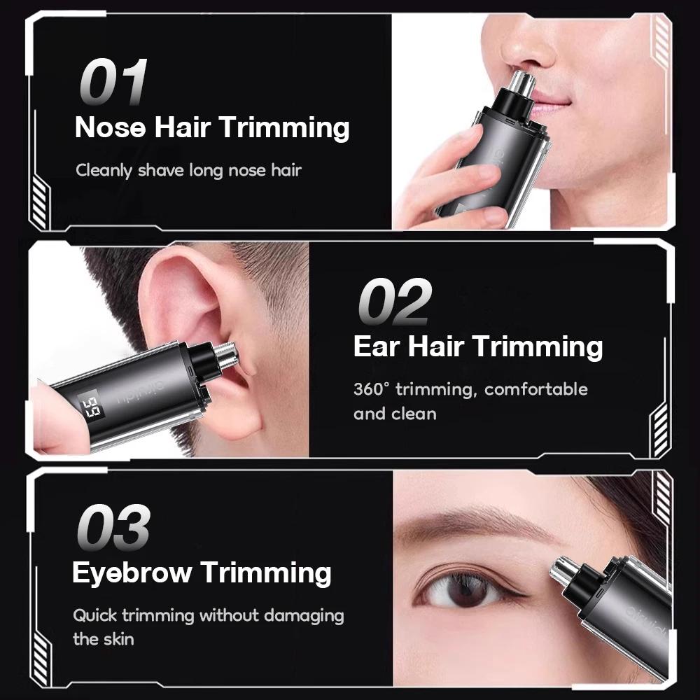 Men's USB Charging Portable Electric Nose And Ear Hair Trimmer Mini Compact Quick Charge Design for Personal Grooming & Travel
