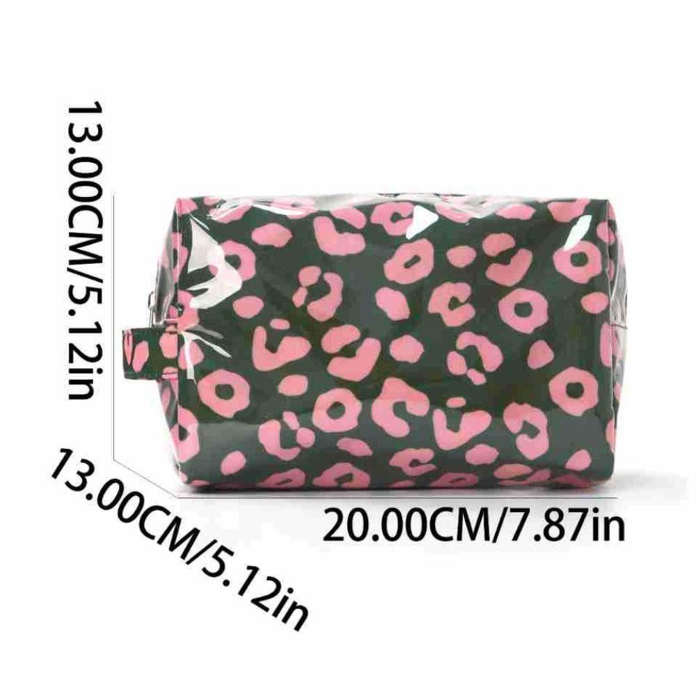 High Quality PVC Material PVC Makeup Bag Waterproof Polka Dots Striped Makeup Bag Striped Pattern Leopard Print Organizer Travel