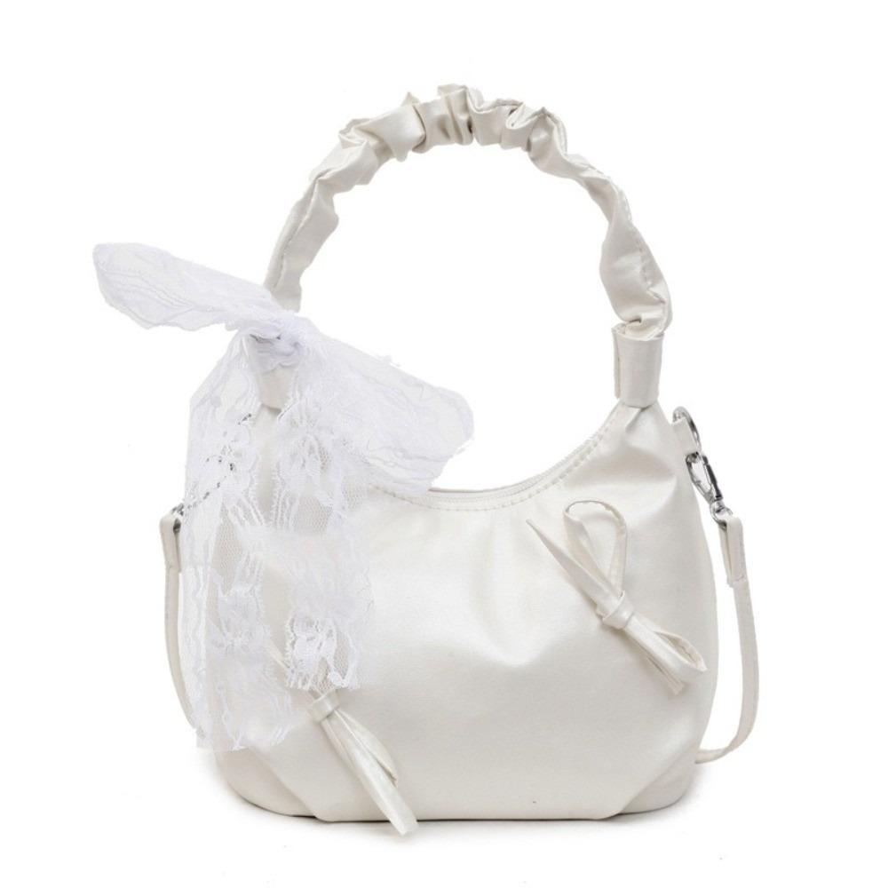 

Плиссированная сумка-бант из ПУ на плечо, сумка-облако подмышку, портативная вечерняя сумочка для женщин бежевый