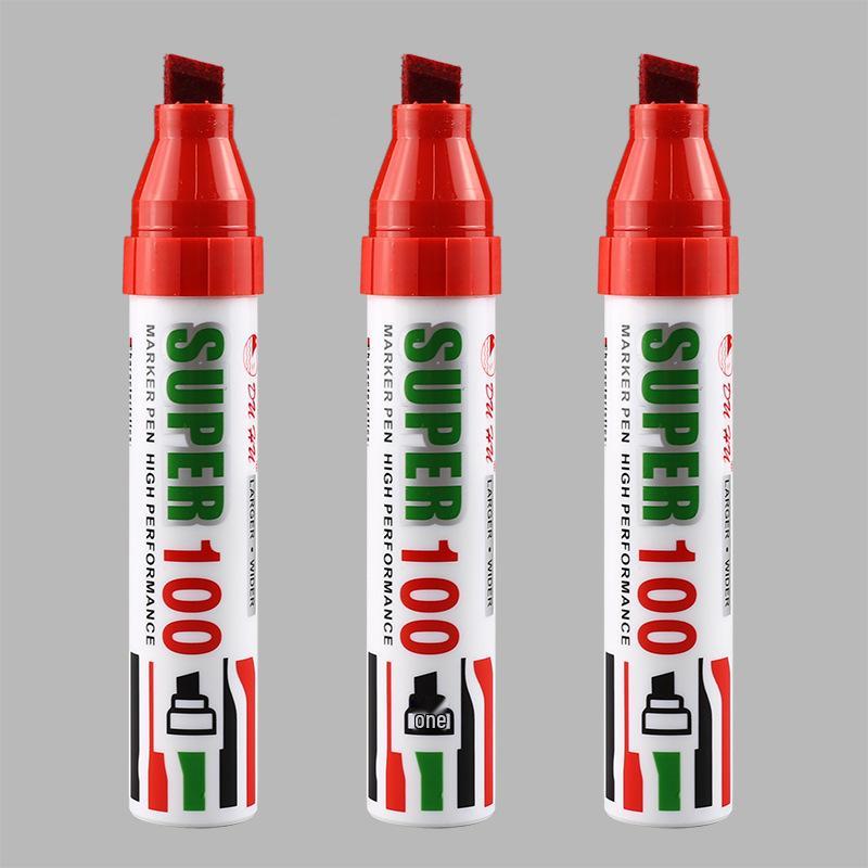 Pennarello Jumbo Impermeabile e Resistente all'Olio - Punta Extra Spessa, Inalterabile, Rosso/Blu/Nero