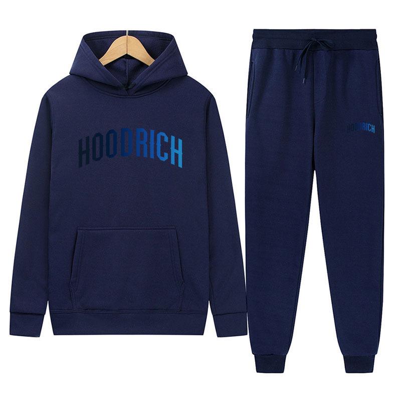 Hoodrich Neues grenzüberschreitendes Sportbekleidungsset: Hoodie & Sweatshirt mit Muster Zweiteiler