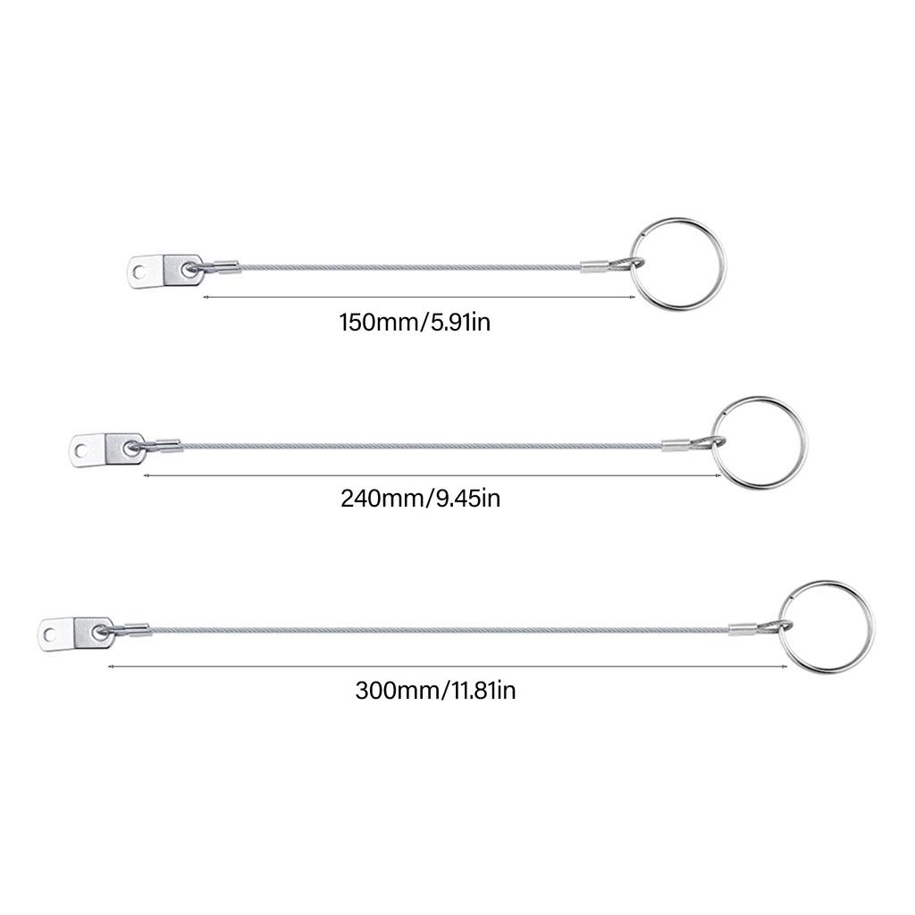 150mm/240mm/300mm Lanyard Cable Stainless Steel Safety Tether Wire Quick Release Pin Lanyard Safety Wire for Boat Marine