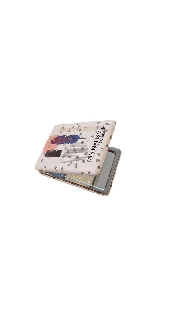 Pocket Mirror For Handbag - Rectangular Compact - White - 1 Piece