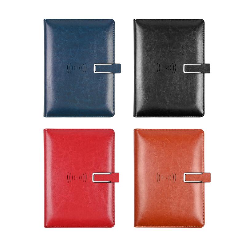 PU Cover Notebook A5 Size 1 Piece Leather Notebooks Gift Set Pu Leather Leather Journal with Power Bank Charger Cords