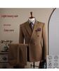 Coffee Color Men's Formal Suit Set for Weddings and Business - Groom and Best Man Fit