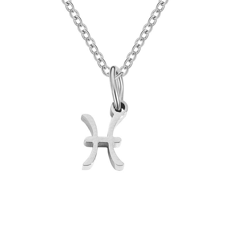 Sf. Colier cu Pandantiv Zodia Delan - Lanț Claviculă din Oțel Inoxidabil - Bijuterii Simple de Modă