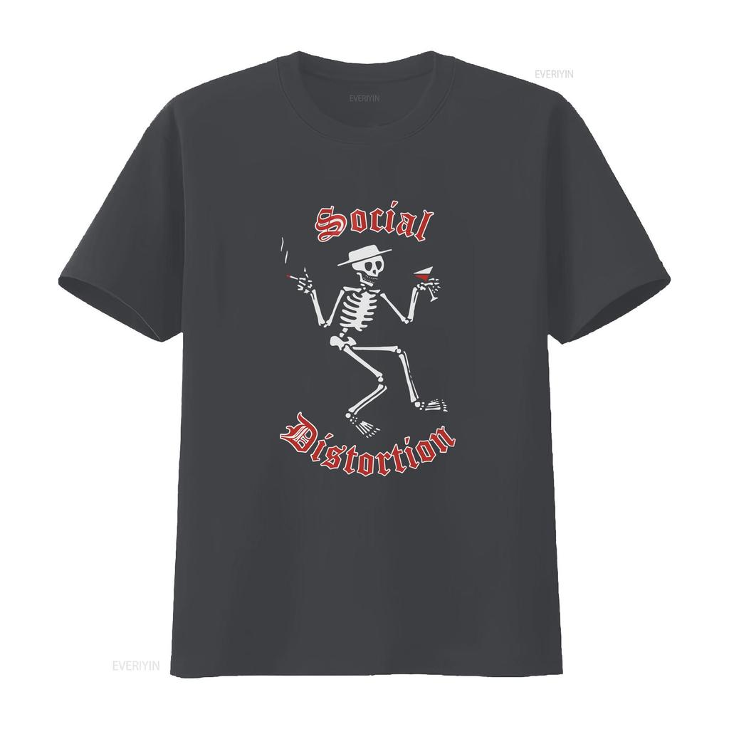 Social Distortion Skelly Logo Unisexs T shirt size S XL vintage Washed Unisex Comfortable Stylish homme streetwear