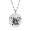 Viking Axe Helmet Pendant Tomahawk Necklace Odin Raven Slavic Amulet Norse Warrior Mythology Stainless Steel Jewelry