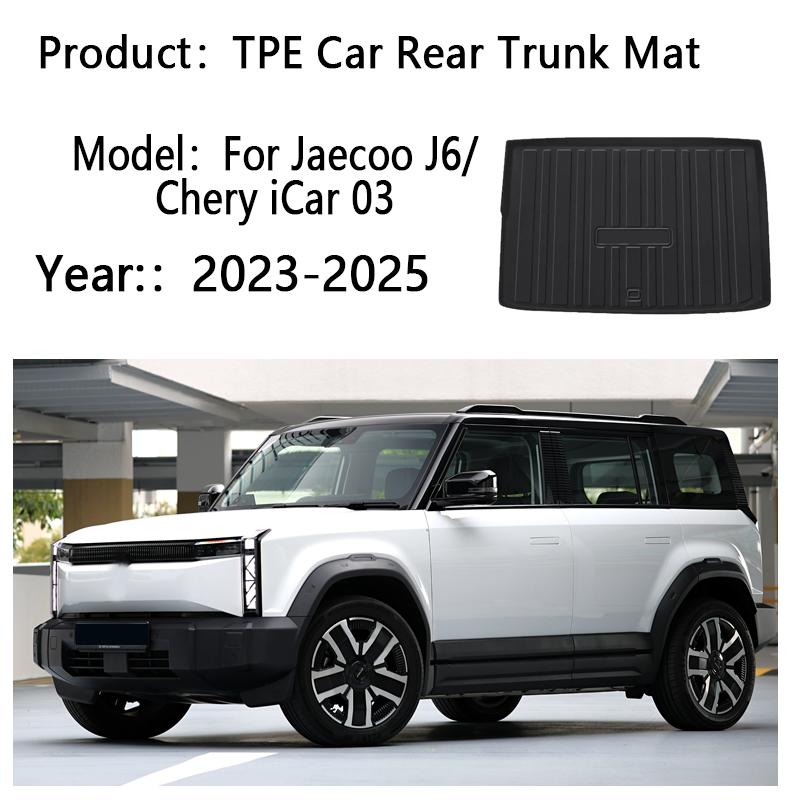 Car Rear Trunk Mat For Jaecoo J6 2023 2024 2025 Chery iCar 03 TPE Carpet Storage Pad Cargo Tray Cushion Boot Mat Car Accessories