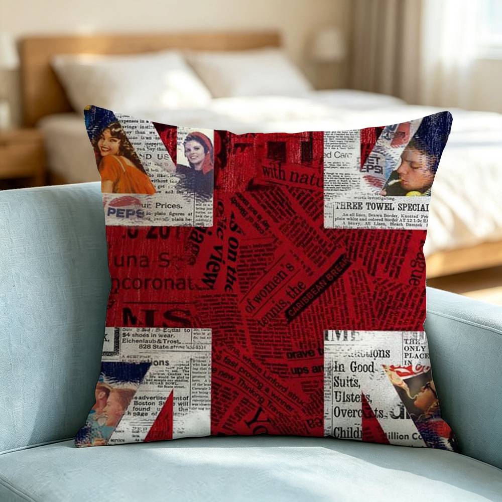 British National Flag-G Culture Square Double-Sided printed Pillow Case Bedroom Bedside Pillow Sofa Cushion Cover Gift
