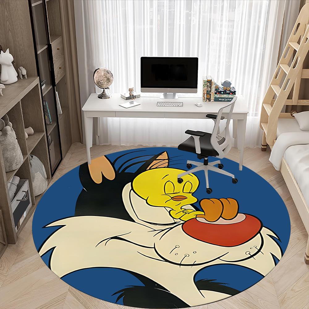 Character Office Round Area Rug, Under Office Chairs Bedroom Living Room Home Decor A1022298