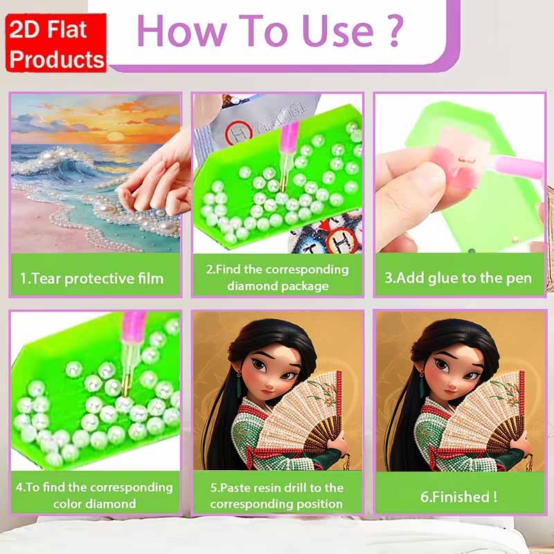 Disney DIY Pearl Art Painting Mulan Heroic Home Wall Decoration Pearl Gemstone Painting Pictures Crafts Home Decoration