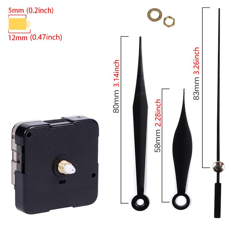 Uhrwerk Leises Quarzwerk Maschine Wandzeiger Set Uhrwerk Tisch Langer Schaft DIY Uhren Reparaturteile