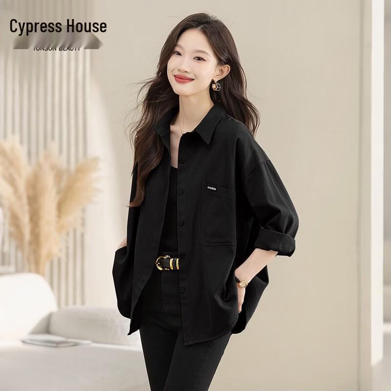 SIBAISHE Women s Loose-Fit Lapel Blouse S