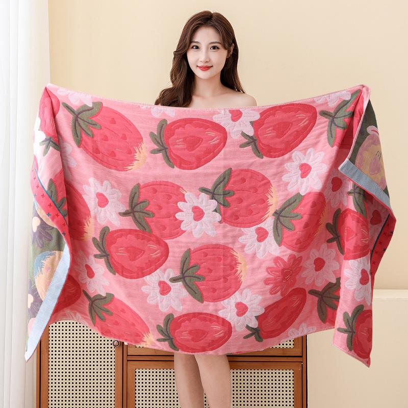 Extra Large 4 Layer Adult Cotton Gauze Bath Towel Soft Quick Dry Absorbent Summer Spring Oversized Wrap Towel Perfect For Home And Travel
