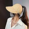 Foldable Wide Brim Sun Hat UV Visor Hat Korean Drawstring Adjustable Baseball Cap For Women