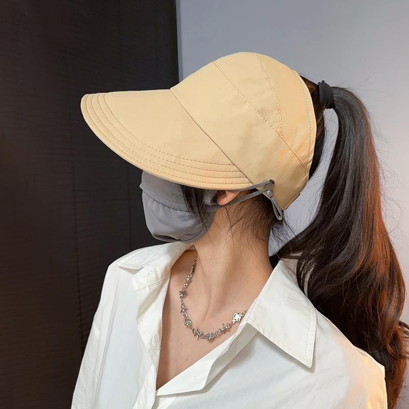 

Foldable Wide Brim Sun Hat Uv Visor Hat Korean Drawstring Adjustable Baseball Cap For Women A3