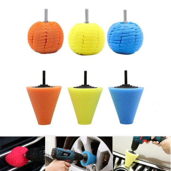 

3/4/5/6Pcs Sponge Polishing Color Cone Durable Solid Pad Ball Wheel Polisher Buffer