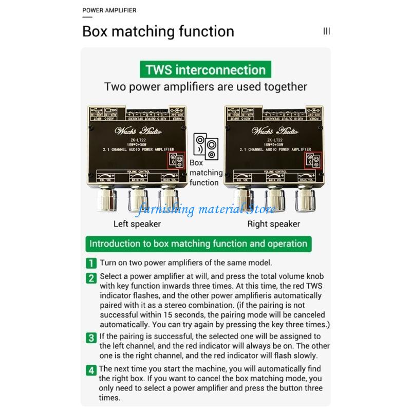 Y5GD 1 Pc Subwoofer Amplifier Board with Screwdriver Easy Assemble 2.1 Channel Bluetooth-compatible 15W+15W+30W Bass AMP